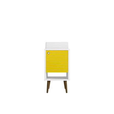 DESIGNED TO FURNISH Liberty Bathroom Vanity with Sink & Shelf in White & Yellow, 36.41 x 17.71 x 17.71 in. DE2616319
